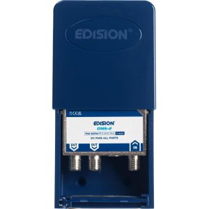 EDISION OMS-2 Répartiteur de mât d'extérieur d'antenne 2 sorties, compatible avec la Antenne TNT, Satellite, Câble, Radio, Unicable, connecteurs F, Fréquence 5-2400Mhz, Passe DC, Splitter 2 voies - Neuf
