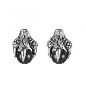 Boucles D'oreilles À Tige En Acier Avec Griffes D'aigle Et De Dragon, Boule De Cristal Bleu De 6 Mm, Pour Homme Et Garçon - Neuf