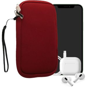 Housse Universelle Smartphone - Pochette De Protection 16,5 X 8,9 Cm Pour T&eacute;l&eacute;phone Portable L - 6,5"" En N&eacute;opr&egrave;ne Rouge - Neuf