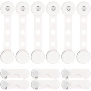 12 X Baby Safety Door Blocks,Child Cupboard Latches,Adhesive Drawer Locks,6 Long + 6 Short,Security Cabinet Locks For Fridge,Window,Furniture,No Drilling Required - Neuf