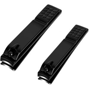 Ensemble De Coupe-Ongles, Coupe-Ongles Pointus En Acier Inoxydable Et Coupe-Ongles Pour Pieds, Coupe-Ongles Noirs, Grand Et Petit, Ensemble De 2 Pièces - Neuf