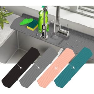 1 anti-éclaboussures en silicone pour évier de cuisine,bac récupérateur de gouttes,tapis absorbant pour évier de cuisine,salle de bain,camping-car,accessoires.[Y44] - Neuf