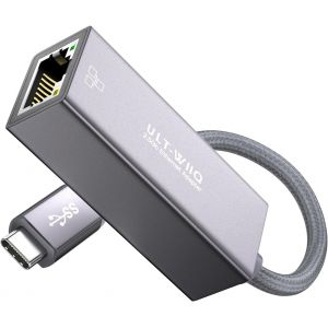 LETNERNY-Adaptateur Usb C Ethernet 2,5 Go, Usb C Vers Rj45 2,5 Gbe, Adaptateur Réseau Gigabit 2500/1000 Mbps Pour Thunderbolt 4/3, Usb4, Macos, Windows, Linux, Steam Deck, Mac Mini, Surface, Nas, Ser - Neuf