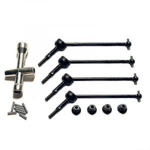 Lot de 4 arbres de transmission et &eacute;crous de roue en m&eacute;tal pour Wltoys 144001 144010 124007 124016 124019 124018 RC Car Up - Neuf