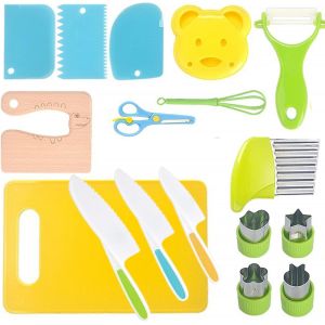 Jexnovashop-Kit De Couteau De S&eacute;curit&eacute; De Cuisine, Kit De Couteau En Plastique Pour Ne Pas Blesser Les Mains, Couteau Pour Couper Les Fruits Et L&eacute;gumes - Neuf