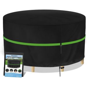 Ulteronixshop-Housse Salon De Jardin Exterieur Imperm&eacute;able,B&acirc;che Salon De Jardin Tissu Oxford 420d, Coupe-Vent, Anti-Uv Housse De Protection Table De Jardin Avec Grilles D'a&eacute;ration, Rond 230x90cm - Neuf