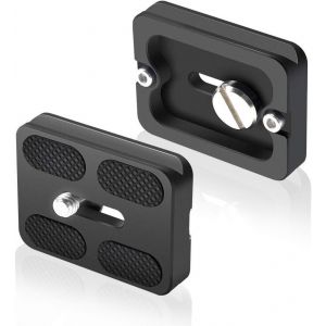 2 Pcs Plaque Attache Rapide PU-50 en Alliage d'Aluminium 50mm Adaptateur Plateau Rapide de Vis 1/4 Universel Compatible pour Plateau Arca Swiss Benro Trépied Rotule Caméra Appareil Photo¿.[F1081] - Neuf