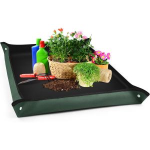 lbgwp60-Tapis Rempotage Plantes Imperméable Pour Contrôler La Confusion Pendant La Transplantation,29.5'X43.3' Tapis De Rempotage Pliable Pour L'Intérieur Et L'Extérieur,Vert Foncé - Neuf