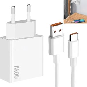 JGD-Chargeur 90w Xiaomi avec C&acirc;ble USB C 1m pour xiaomi 15 Ultra 15Pro 14T 14 13T 13 Ultra 13 Lite Pad 7 POCO X7 Pro X6 M7, Chargeur Rapide USB C pour xiaomi 14 13 Ultra POCO X7 Pro POCO F6 - Neuf