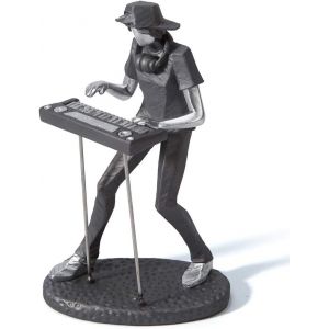 Statue Musicien Figurine Sculpture Musicale Décor Résine Piano - Neuf