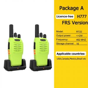 Retevis H777 Talkie-walkie vert 2 pi&egrave;ces Portable PMR446 FRS Radio bidirectionnelle longue port&eacute;e VOX Type-C Talkie-walkie pour camping randonn&eacute;e FRS - Neuf