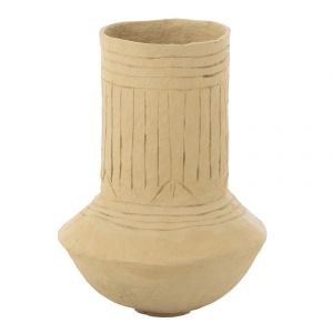 Pot d&eacute;coratif en papier m&acirc;ch&eacute; naturel - Neuf