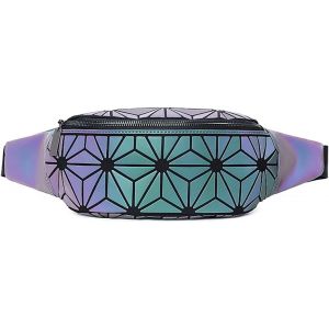 Ulteronixshop-Fanny Sac banane pour homme et femme, sac de poitrine g&eacute;om&eacute;trique lumineux holographique r&eacute;fl&eacute;chissant pour voyage, festival, course &agrave; pied, sport, Style de sac de taille 2 - Neuf