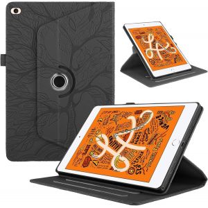 Coque Pour Ipad Mini 5/4/3/2/1 (7,9 Pouces, Modèle 2019/2015/2014/2013/2012), Etui Premium Cuir Pu Rotatif À 360 Antichoc Degrés Flip Case Cover Fonction Support Housse - Noir.[F4921] - Neuf