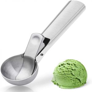 Cuillère À Glace En Acier Inoxydable De Qualité Supérieure Avec Gâchette, Compatible Lave-Vaisselle, Cuillère À Glace En Métal Robuste Avec Poignée Antigel, Idéale Pour Le Yaourt (4,9 Cm) - Neuf