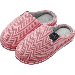 Kalanka-Pantoufle Femme Maison Chaussons Femme Hiver Pantoufles Confortable Chaussons En Peluche Chaude Doublure Chaussures Femme Intérieur Hiver Accueil Slippers - Neuf