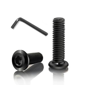 CHECARZHN--NO1-40Vis Tête Plate Hexagonale M5X35Mm A2 V2A - Boulon M5 En Acier Inoxydable - Vis En Inox Noire Fournies Avec Clé Hexagonale En L, Idéales Pour Électroménager Et Machines Industrielles - Neuf