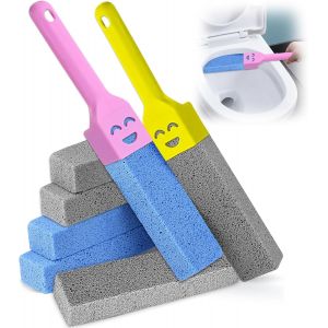 KAL-7 Bloc Pierre Ponce Nettoyant Wc, Avec 2 Poignées Pierre Ponce Brosse Toilettes Wc,Pierre Blanche Produit Wc,Pour Toilette Cuisine Grill Douche Salle De Bain Evier Soin Des Pieds - Neuf