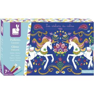 MDY-- Coffret Paillettes Licornes - Les Ateliers du Calme - Kit Loisir Créatif Enfant - Apprentissage Motricité Fine et Créativité - Dès 7 ans, J07883 - Neuf