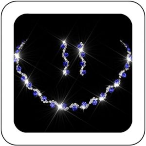Meimie-Parure De Bijoux De Soirée Avec Collier Et Boucles D'oreilles En Strass Pour Femme,Alliage,Strass - Neuf