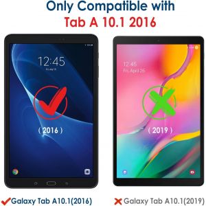 Kalanka-Coque Compatible Pour Samsung Galaxy Tab A 10.1 2016 Housse De Protection En Cuir Pu Étui Magnétique Ultra-Mince Avec Fonction Support Pour Sm-T580/P580/T585/P585/P585y - Rouge - Neuf