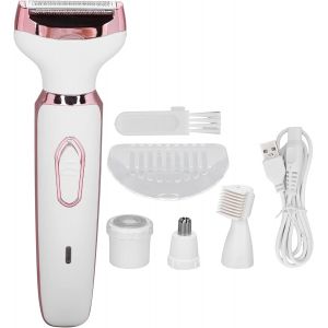 Rasoir Electrique Femme, &Eacute;pilateur &Eacute;lectrique Femme, Tondeuse &Agrave; Sourcils &Eacute;lectrique 4 En 1 Rasage &Agrave; Sec Et Humide Lame En Acier Inoxydable &Eacute;pilateur Facial Pour Visage, Sourcils, Jambes, Bras - Neuf