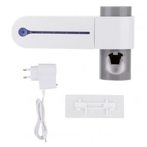 HJLIAN Sterilisateur de brosse a dents UV 3 en 1, support mural, distributeur automatique de dentifrice, salle de bain, UE 100-240 V - Neuf
