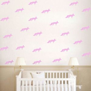 Hjlian Autocollant Mural En Vinyle En Forme De Renard Pour Chambre D'enfant, Dortoir, Decoration D'interieur (Rose) - Neuf