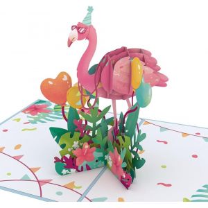 Checarzhn--No1-Carte D'anniversaire Pop-Up Flamant Rose ¿ Carte D'anniversaire Pour Elle ¿ Cadeau Flamant Rose Pour Femme, Cartes De V?Ux Pop-Up Pour Femme, 12,7 X 17,8 Cm - Neuf