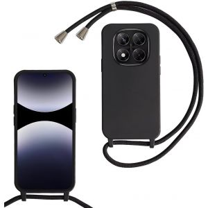 Kal-Coquepourxiaomiredminote14proaveccordondecollier,Coqueaveccordonétuisiliconetpuhousse,Collierréglabletéléphoneportablelanyardcasexiaomiredminote14proplus,Noir - Neuf