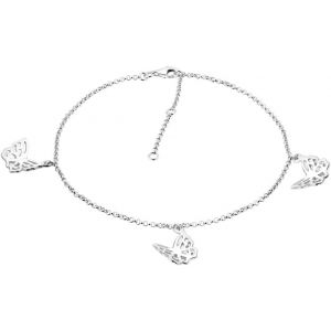 Cheville, Pendentif Papillon, Longueur Ajustable 23-27 Cm, Argent 925, 381011-000 - Neuf