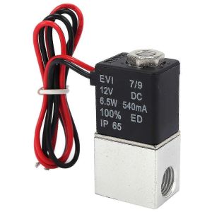 &Eacute;lectrovanne 1/4"" 2 voies normalement ferm&eacute;e DC12V,pneumatique &agrave; action directe pour l'eau air gaz - Neuf