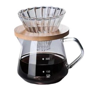 Verser sur l'ensemble de cafeti&egrave;re,caf&eacute; &agrave; carafe en verre avec filtre &agrave; caf&eacute; en verre,ensemble de cafeti&egrave;re goutte &agrave; goutte pour - Neuf