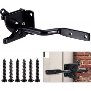 Chenquansarl-Loquet De Portail Automatique Loquets De Porte De Serrure Boulon-Loquet À Acier Verrou De Porte De Jardin Pour Bois Clôture Jardin Avec Vis, Noir - Neuf