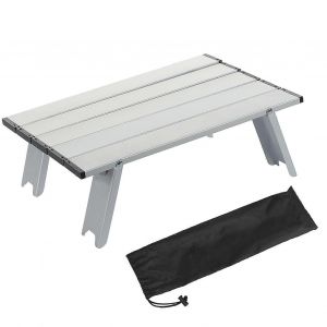 Petite Table Pliante Ext&eacute;rieure En Alliage D'aluminium Table Pliante De Camping Portable Pour Pique-De Plage Argent - Neuf