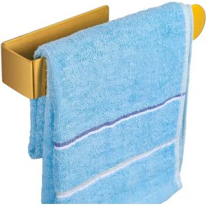 Eryi-Barres Porte-Serviettes Salle De Bain Sans Perçage, 22cm Porte Serviette Mural Auto-Adhésif Sus 304 Acier Inoxydable,Support De Serviettes, Cuisine Lavabo, Doré - Neuf