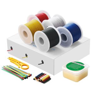 Fil électrique-Fil electrique 22 AWG 0.35mm²,5 Coloris(chaque couleur 8 mètres),Kit de Fils Électriques Y compris la Pâtes à braser et d'autres accessoires. - Neuf