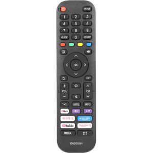 En2G30H Remote Control Compatible With Hisense Tv 43A7500F 43Ae7210F 50A7300F 55A7320F 55A7340F 65A7320F He50A6109Fuwts Replacement Controller With Netflix Primevideo Youtube Buttons - Neuf