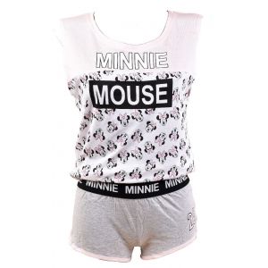 Pyjama Femme Minnie En Coton -Chaleur,Douceur Et Confort- Et3592 Court Rose - Neuf