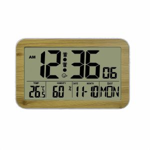 R&eacute;veil Digital Avec Snooze, Affichage Lcd Hd Grand Ecran, Fonction Temp&eacute;rature Et Humidit&eacute;, Date Et Semaine, Alimentation Par Piles, Couleurs Multiples Pour Chambre &Agrave; Coucher - Neuf