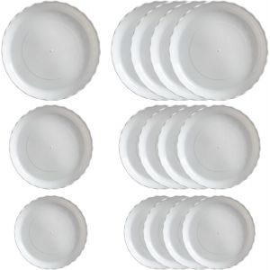 Soucoupe Pot Fleur,coupelle Pot de Fleur,Ensemble de 15 coupelles pour Soucoupe Pot de Fleur de différentes Tailles (14,16 et 18 cm) pour s'adapter à Une variété de Pots,Blanc - Neuf