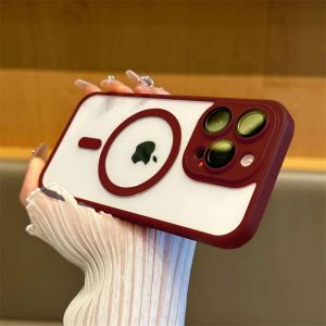 Chargeur Sans Fil De Luxe Pour &Eacute;tui Magn&eacute;tique Magsafe Pour Iphone 16e 16 15 14 13 12 11 Proxxr Xs Max 7 8,Housse De Pare-Chocs Antichoc.Wine.For Iphone 11 - Neuf