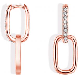 Kal-Boucles D'oreilles Créoles En Argent Sterling 925 Avec Pendentif, Boucles D'oreilles Créoles Pour Femme, Double Cercle Géométrique, Huggie Petit Sommeil, Créoles Triangulaires Ovales, - Neuf