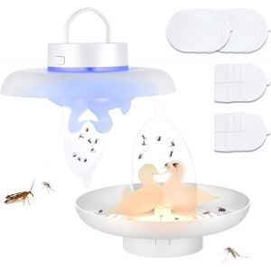 Lot De 2 Piege A Puce Avec 10 Disques Adhésifs, Deux Méthodes D'Alimentation, Piège À Puces Pour Appartement, Sans Odeur, Non Toxique, Dog Flea Trap, Cuisine, Chambre À,Piège À Puce - Neuf