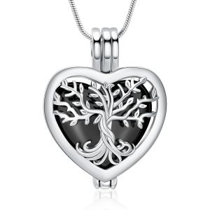 Kal-Colliers Urne Funéraire En Forme De Coeur Pour Les Cendres Pour Femmes Bijoux Fleur Mémorial Mini Keepsake Cendres Pendentif Creux - Neuf
