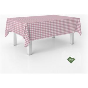 Sjzg-Nappe Anti-Taches Vichy Pour Table Rectangulaire, Taille 200 X 140 Cm - Nappe Vichy Au Toucher Extra Douce Et Imperm&eacute;able, Couleur Rose - Neuf