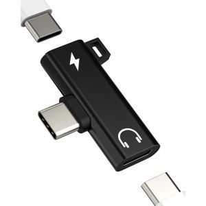 TRAHOO-Adaptateur USB C Casque & Charge(2 en 1)DAC Aux Audio Jack C&acirc;ble pour Apple iPhone 16 15 Pro Max Splitter &Eacute;couteurs Accessoires Type C Chargeur Type-c Headphone compatible pour Samsung Chargeu - Neuf
