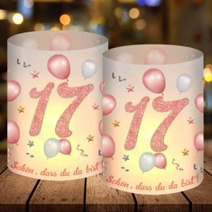 12 Photophores D&eacute;coratifs Anniversaire pour 17 Ans,D&eacute;coration de Table 17ans Happy Birthday,Deco Anniversaire 17 Ans Femme Homme pour Lumi&egrave;res de th&eacute; et Bougies - Neuf