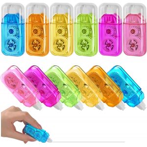 Lot de 12 mini correcteurs de 4 m x 5 mm,mini ruban correcteur compact,ruban adhésif blanc pour bureau,bureau à domicile ou école,multicolore transparent - Neuf