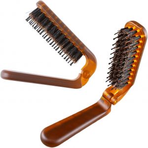 Meimie-2 Pièces Brosse À Cheveux Pliante,Brosse À Poil De Sanglier Pilable,Brosse À Cheveux Pliante Portative,Brosses De Massage Voyage Démêlantes À Séchage Rapide Pour Femmes Hommes - Neuf